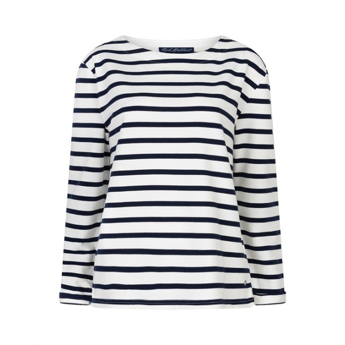 Z Red Button T-shirt Terry stripe Dark Blue